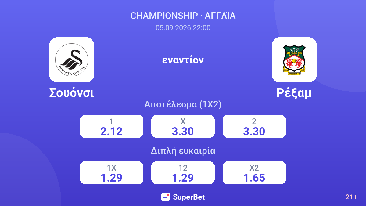 Σουόνσι - Ρέξαμ — αποδόσεις