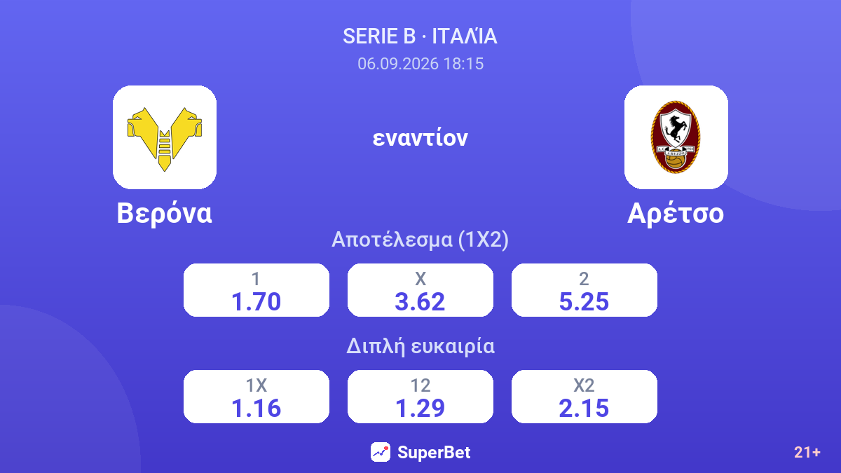 Βερόνα - Αρέτσο — αποδόσεις