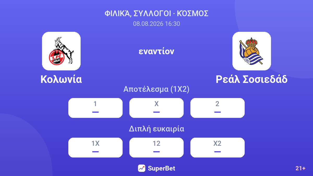 Κολωνία - Ρεάλ Σοσιεδάδ — αποδόσεις