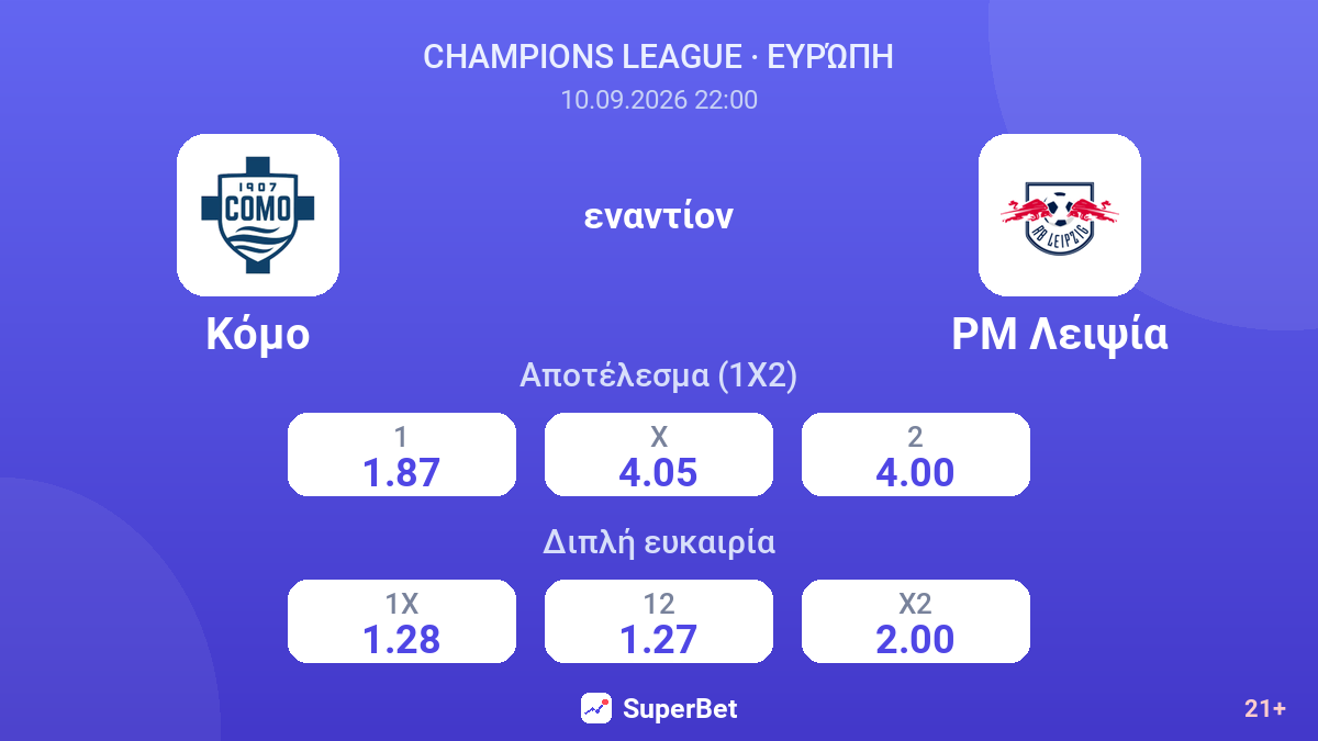 Κόμο - ΡΜ Λειψία — αποδόσεις