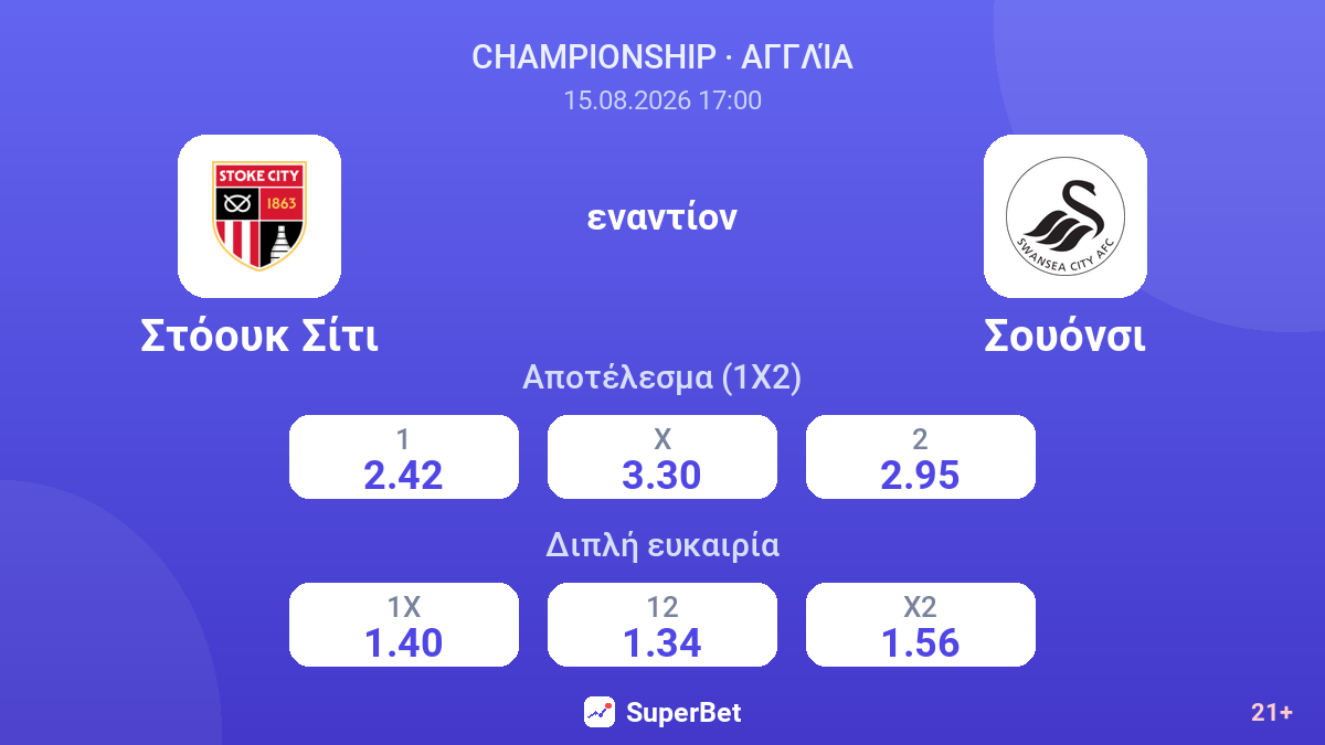 Στόουκ Σίτι - Σουόνσι — αποδόσεις