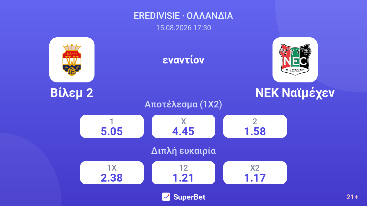 Βίλεμ 2 - ΝΕΚ Ναϊμέχεν — αποδόσεις