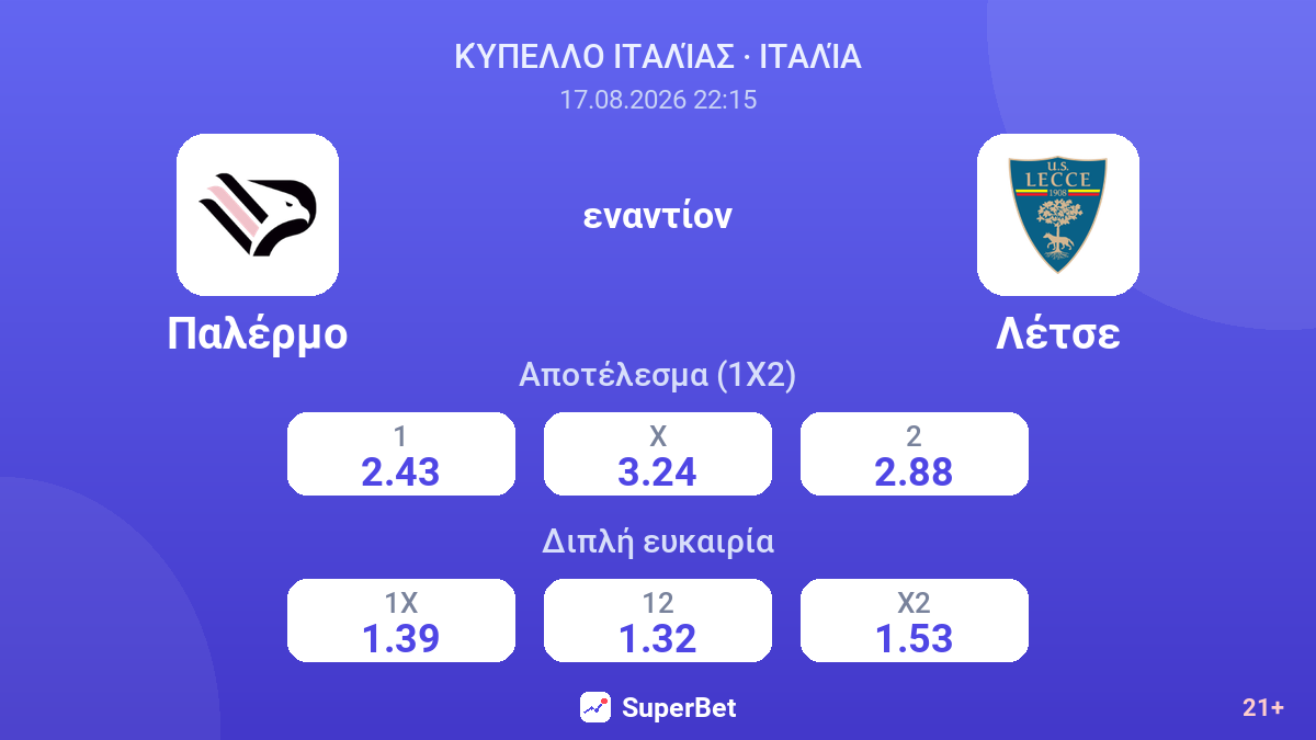 Παλέρμο - Λέτσε — αποδόσεις