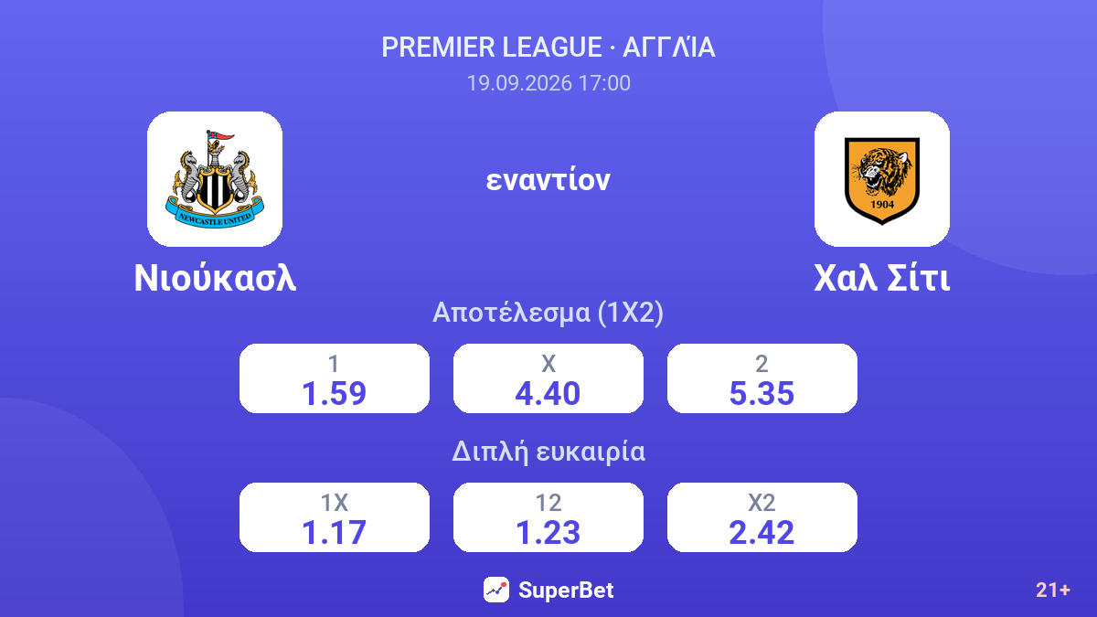 Νιούκασλ - Χαλ Σίτι — αποδόσεις
