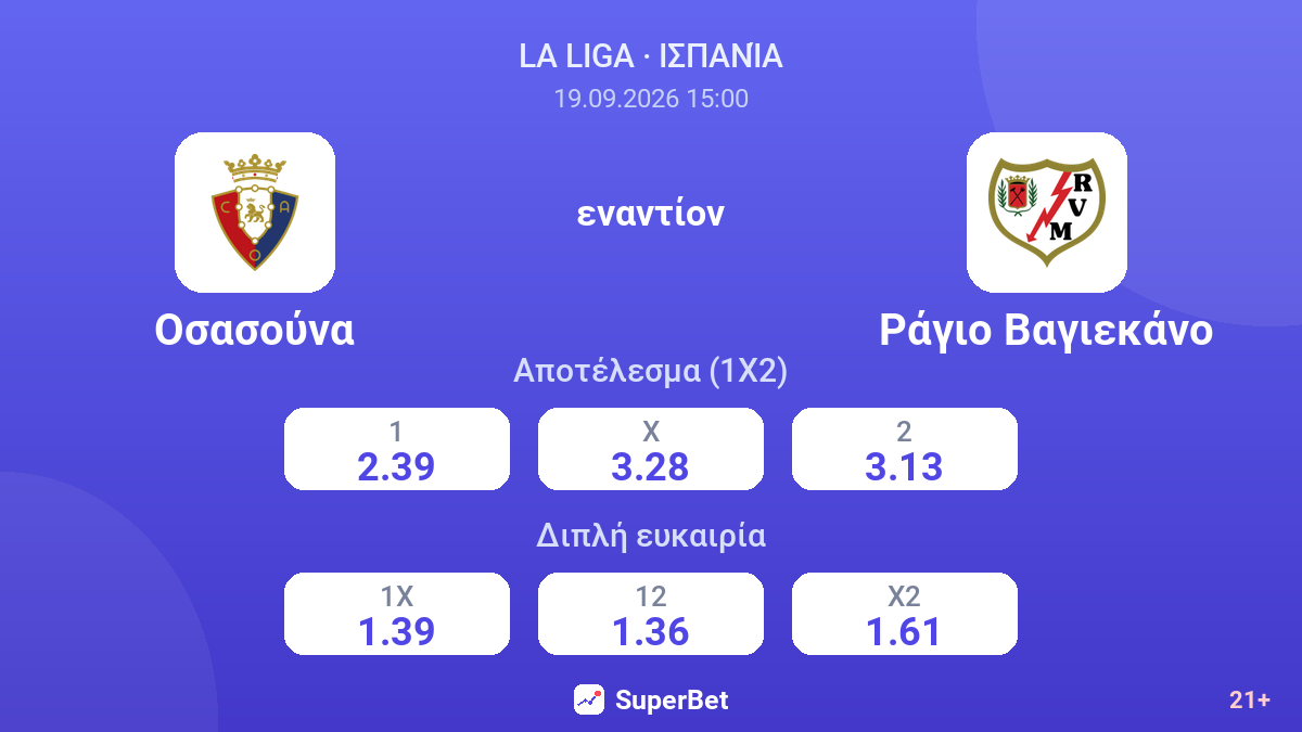 Οσασούνα - Ράγιο Βαγιεκάνο — αποδόσεις