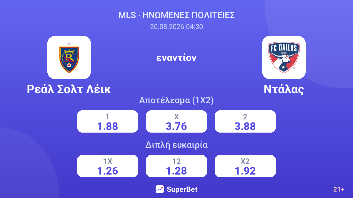 Ρεάλ Σολτ Λέικ - Ντάλας — αποδόσεις