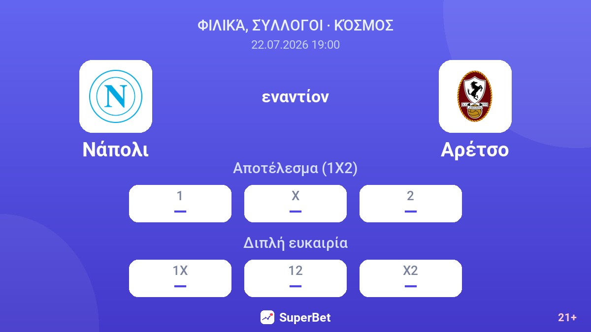 Νάπολι εναντίον Αρέτσο — αποδόσεις