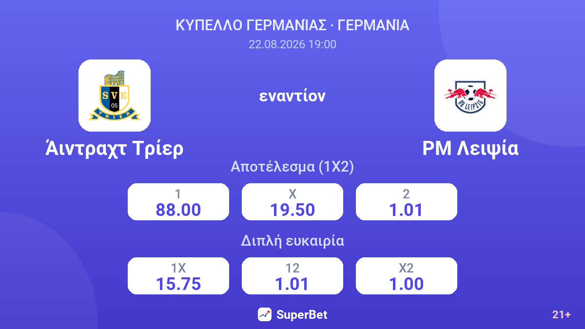 Άιντραχτ Τρίερ - ΡΜ Λειψία — αποδόσεις