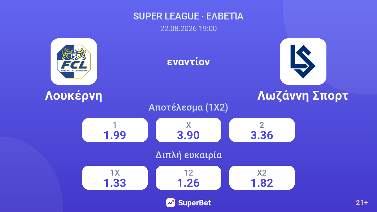 Λουκέρνη - Λωζάννη Σπορτ — αποδόσεις