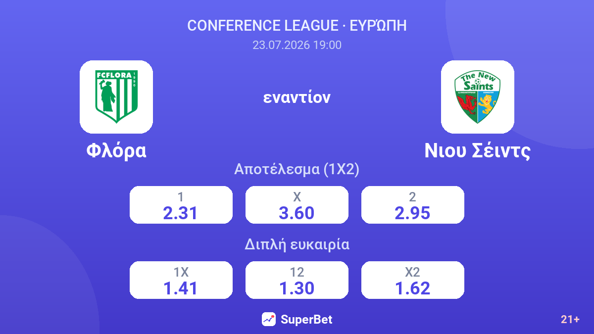 Φλόρα εναντίον Νιου Σέιντς — αποδόσεις