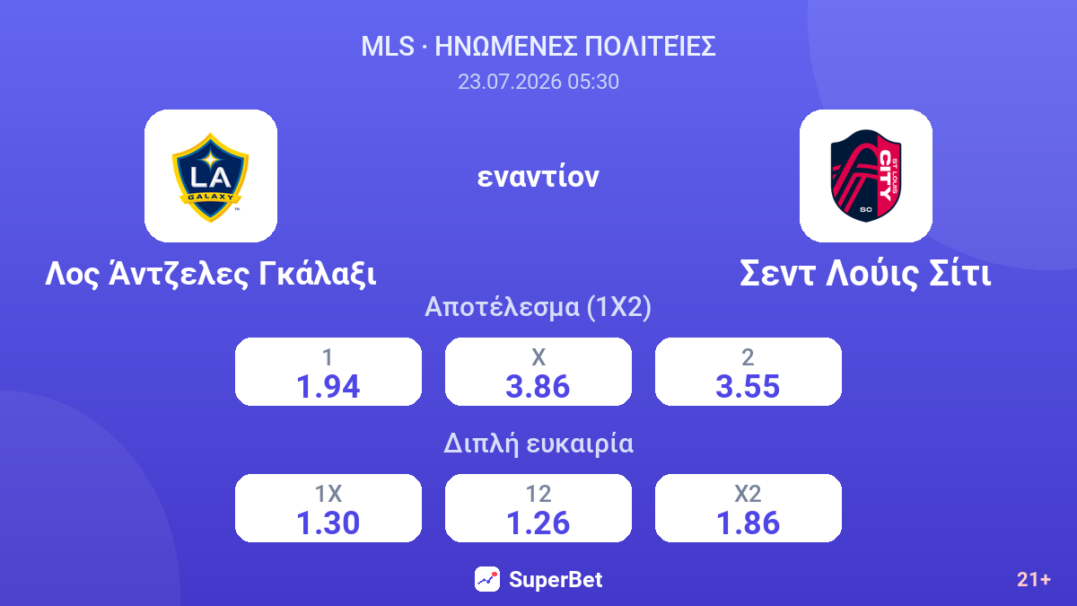 Λος Άντζελες Γκάλαξι εναντίον Σεντ Λούις Σίτι — αποδόσεις