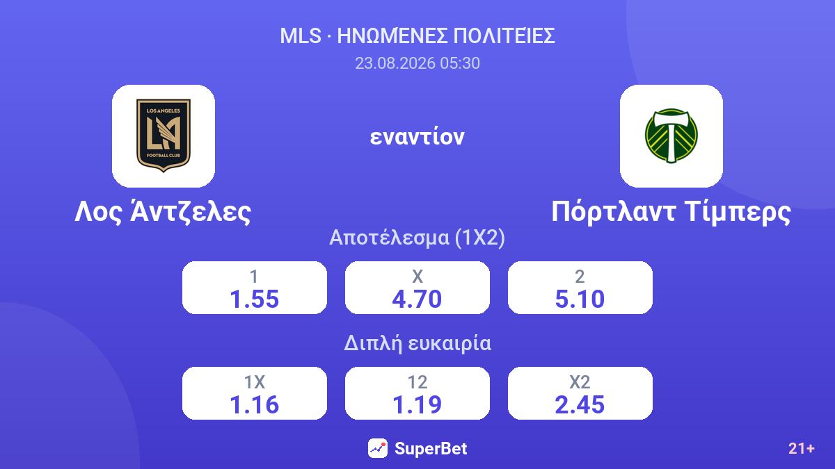 Λος Άντζελες - Πόρτλαντ Τίμπερς — αποδόσεις