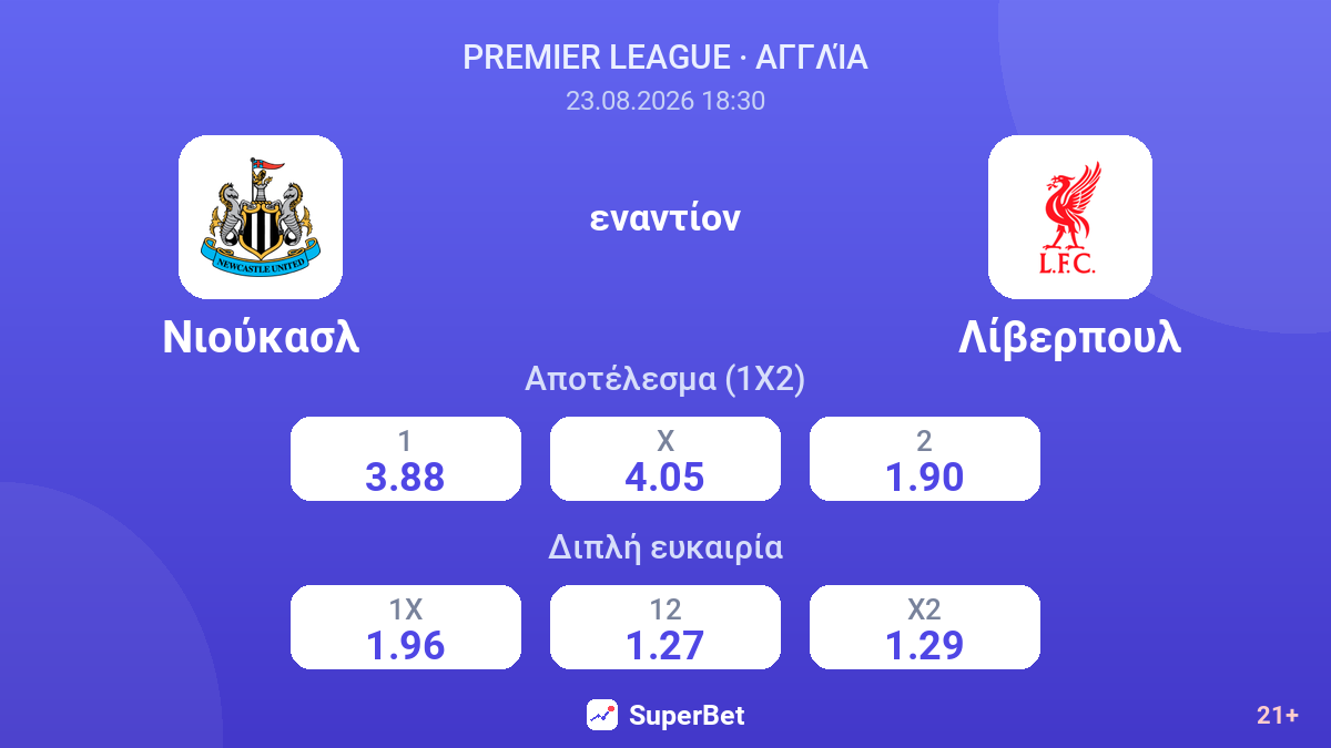 Νιούκασλ - Λίβερπουλ — αποδόσεις