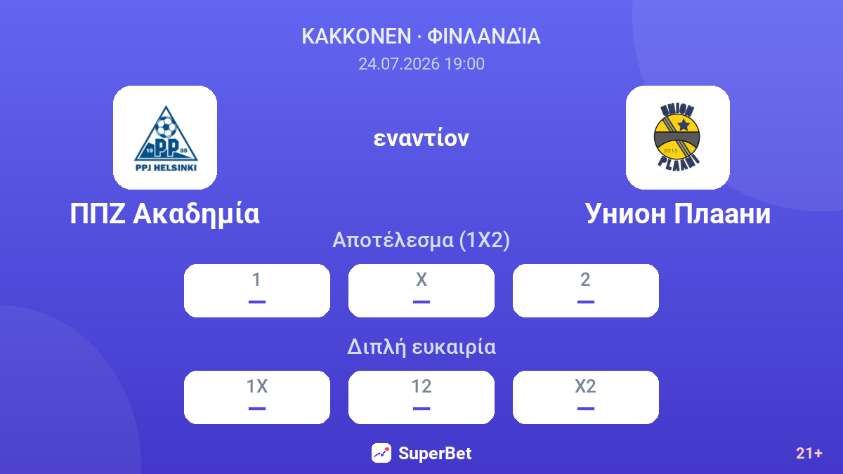 ΠΠΖ Ακαδημία εναντίον Ουνιόν Πλαάνι — αποδόσεις