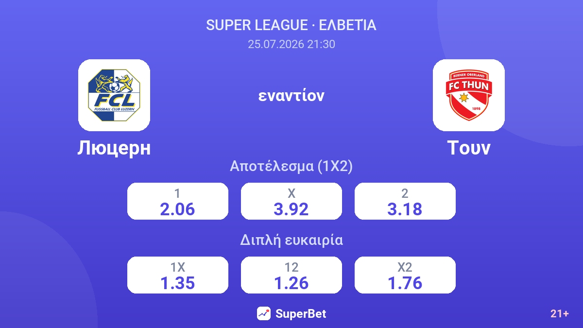 Λουκέρνη εναντίον Τουν — αποδόσεις