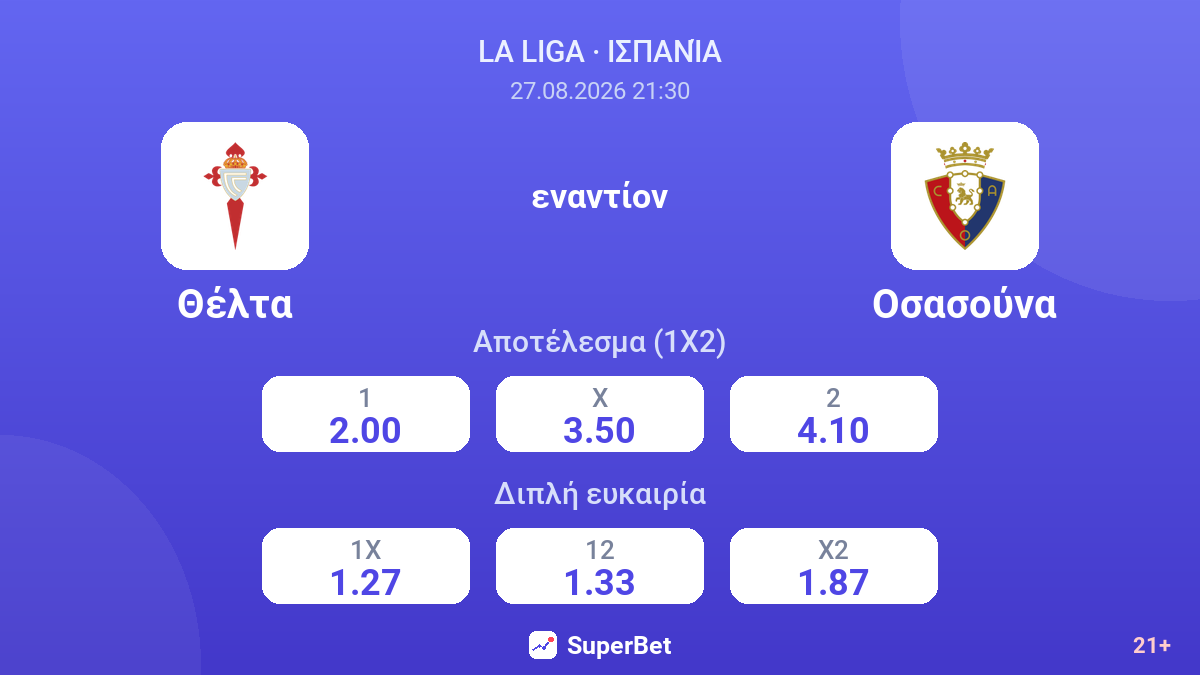 Θέλτα - Οσασούνα — αποδόσεις
