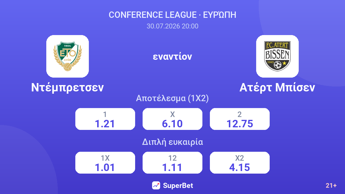Ντέμπρετσεν εναντίον Ατέρτ Μπίσεν — αποδόσεις